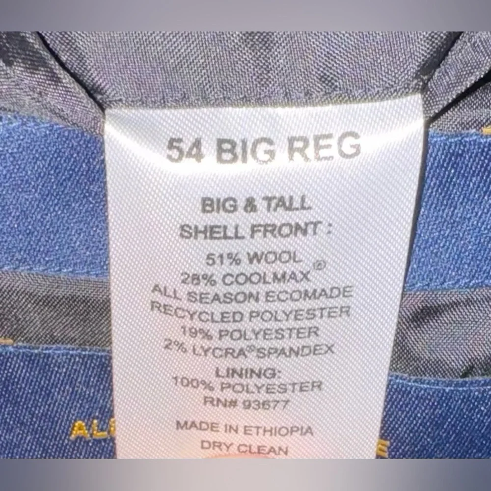Stafford Black Blazer 54R with Notched Lapel and matching pant  48X30 (like new) - Picture 3 of 9